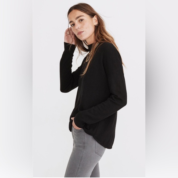 NWT Madewell Ashbury Mock Neck Black Sweater - Picture 2 of 8